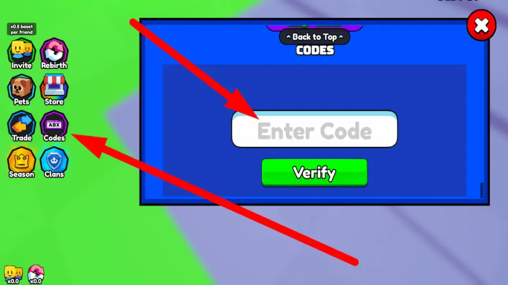 How to redeem codes in Power Punch Simulator