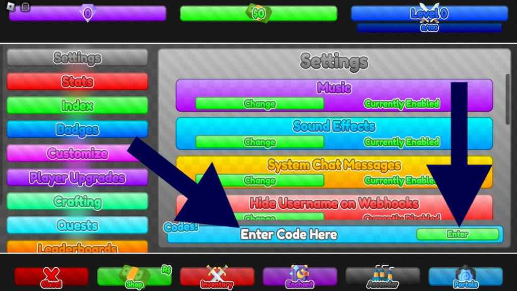 How to redeem Sword factory GUI codes