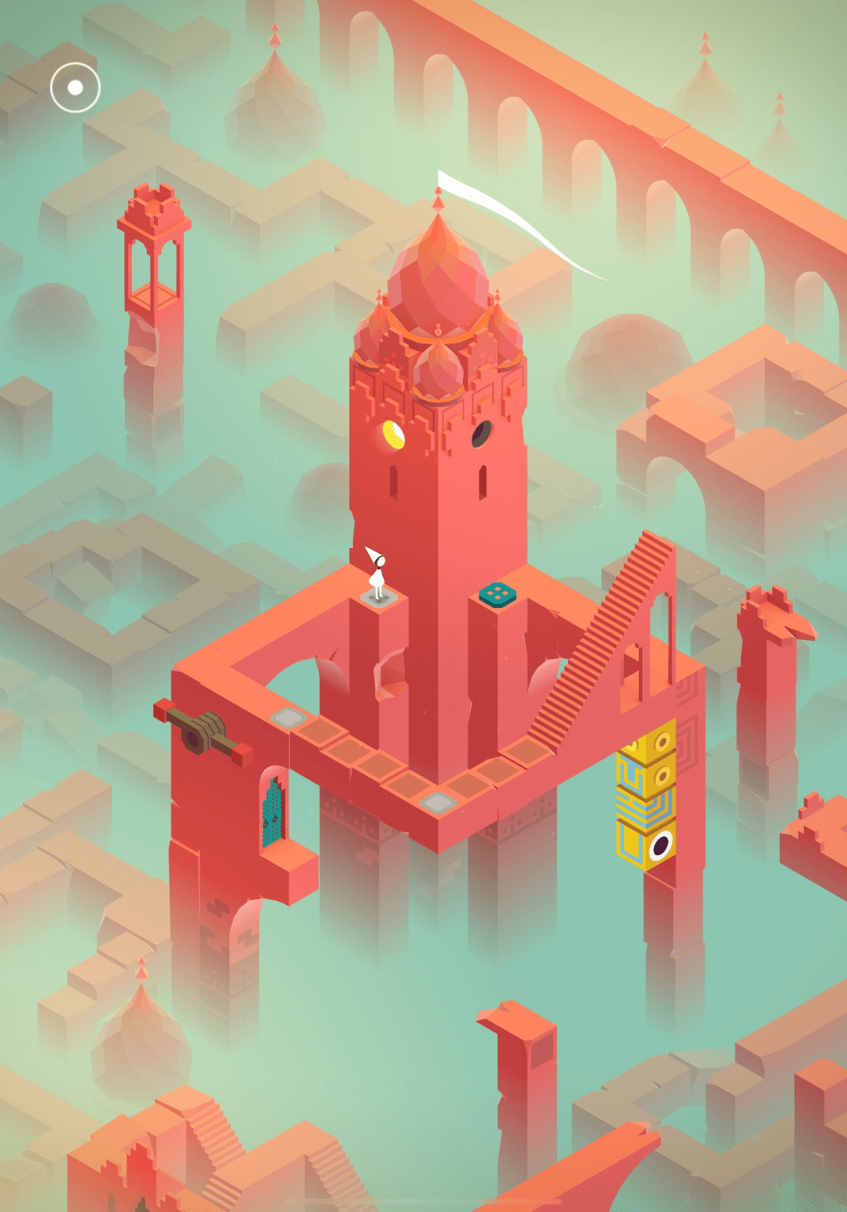 An image from Monument Valley showing the protagonist standing in a puzzle from Chapter 6.