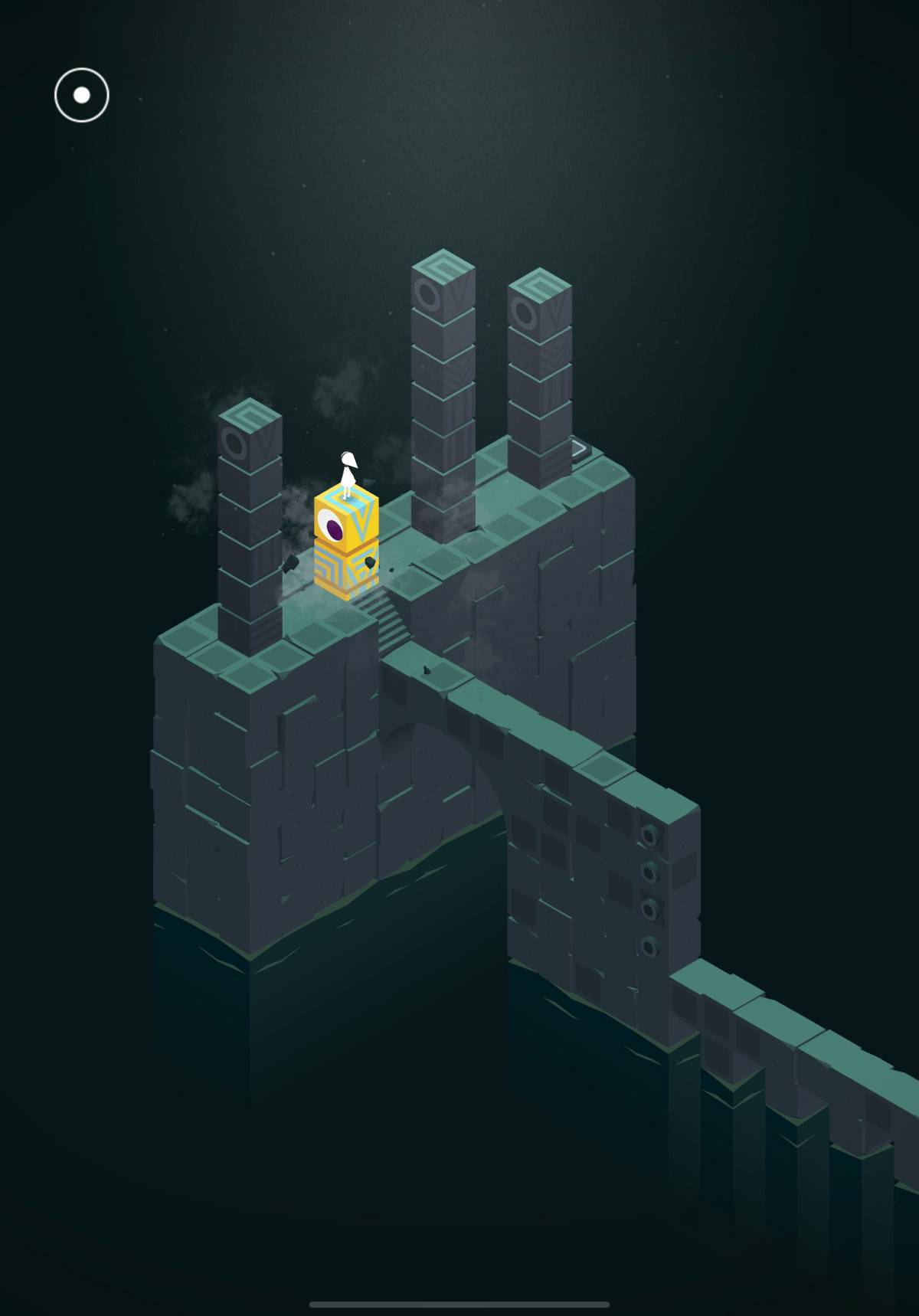 An image from Monument Valley showing the protagonist standing in a puzzle from Chapter 6.