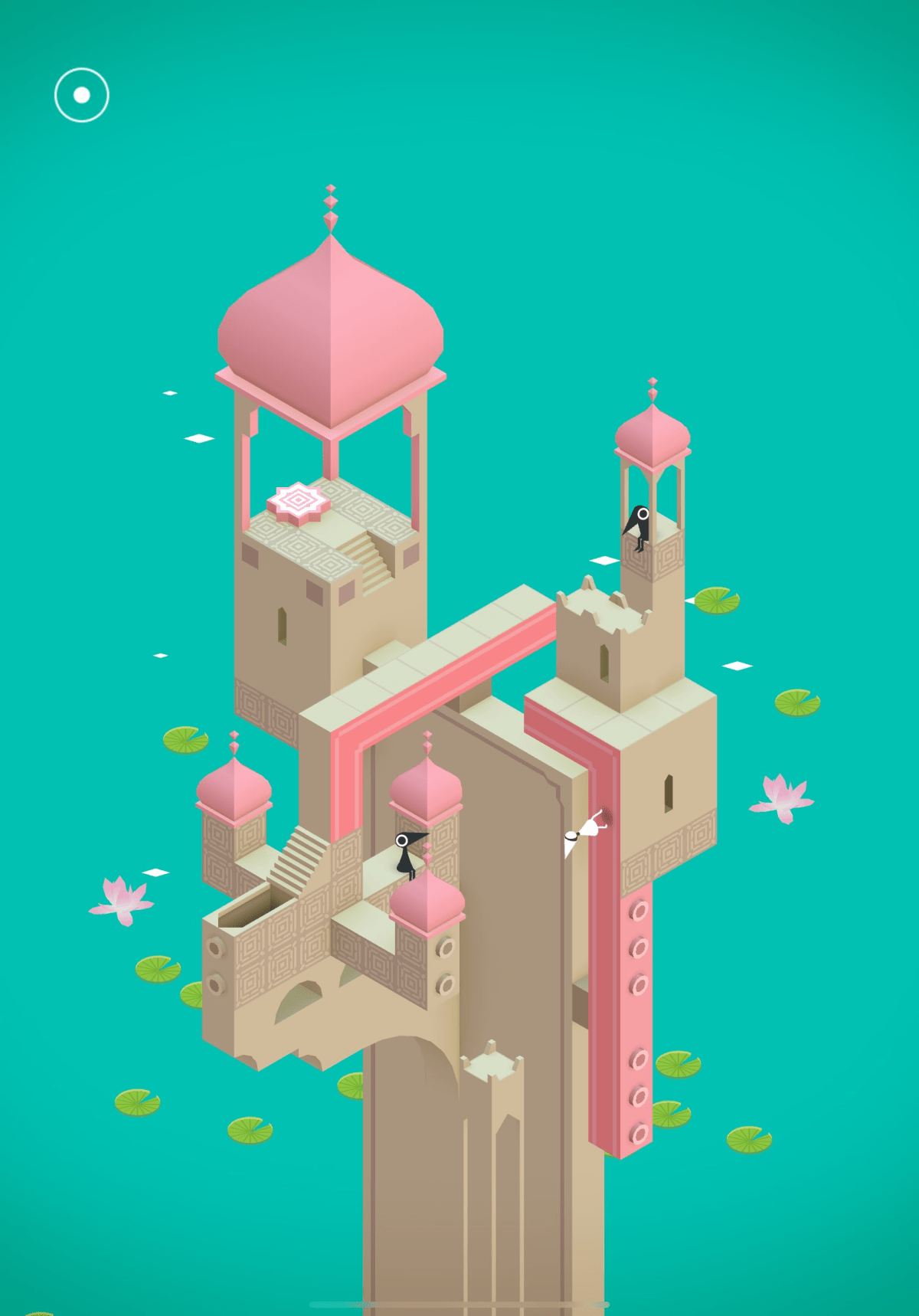 An image from Monument Valley showing the protagonist standing in a puzzle from Chapter 4.