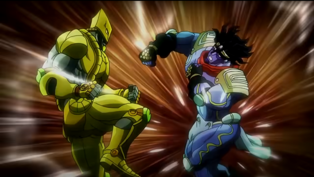 The World Vs. Star Platinum anime fight as part of an article about the best anime fights.