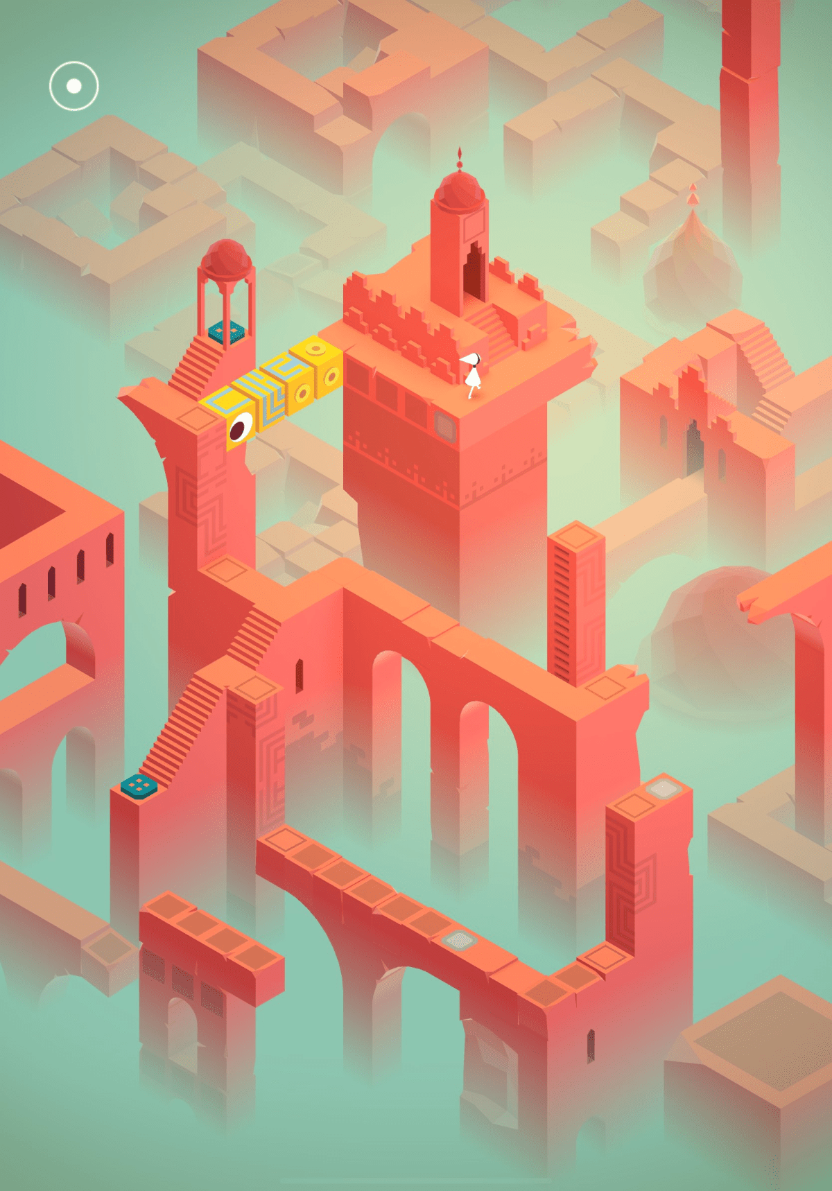 An image from Monument Valley showing the protagonist standing in a puzzle from Chapter 6.