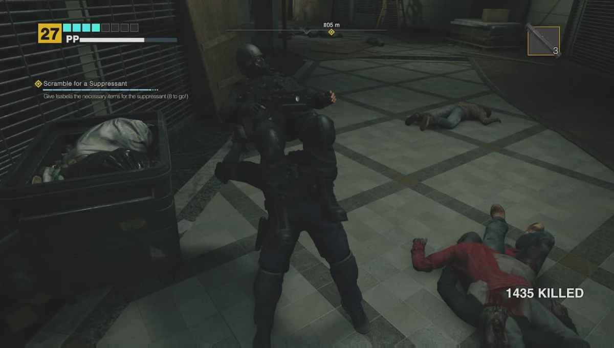 Dead Rising Deluxe Remaster, Frank West using a suplex on a soldier. 