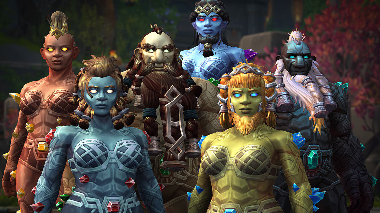 Mix of Earthen folk in world of warcraft