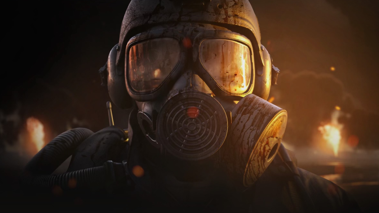 Character in a Gas Mask from Black Ops 6 Campaign