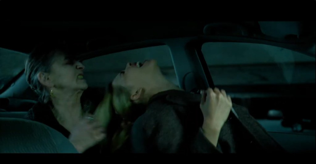 Drag me to hell frightening jumpscare car attack scene