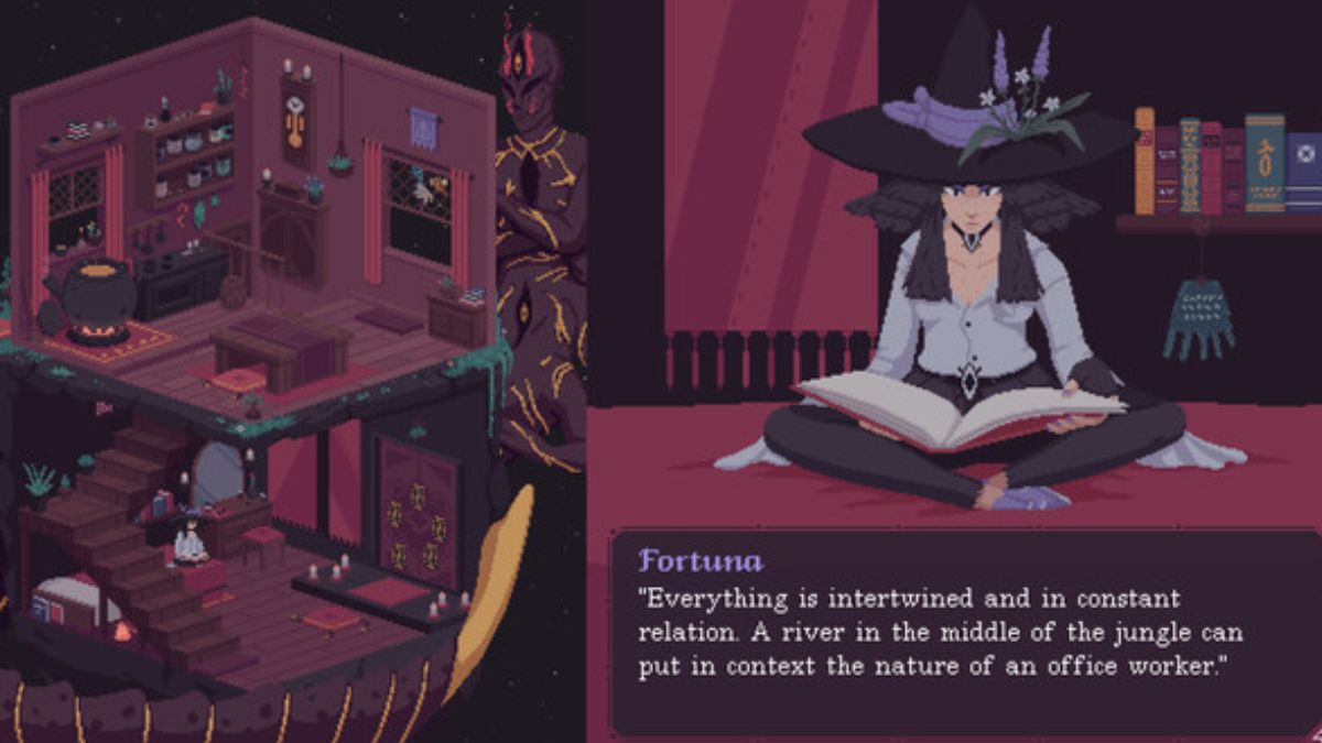 Fortuna The Cosmic Wheel Sisterhood Screenshot  as part of an article about the best witchy games.