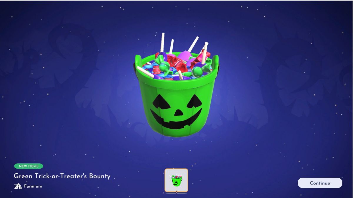 Green Trick or Treat Bounty Reward for 3 Course Halloween Meal