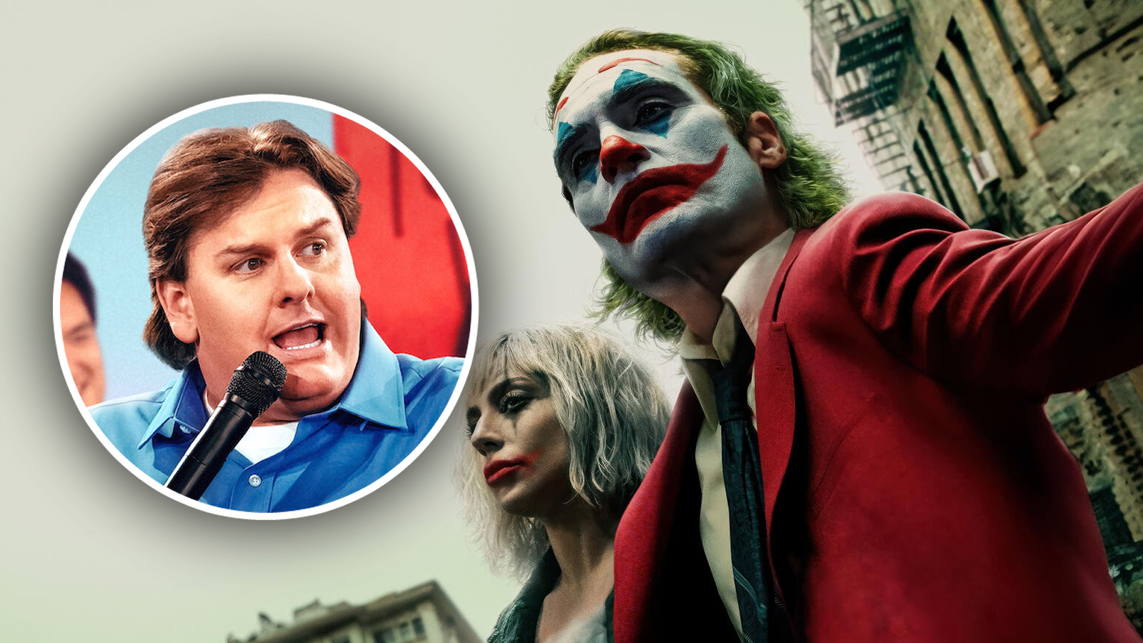 A custom header featuring Tim Dillon's headshot and Joker: Folie a Deux key art