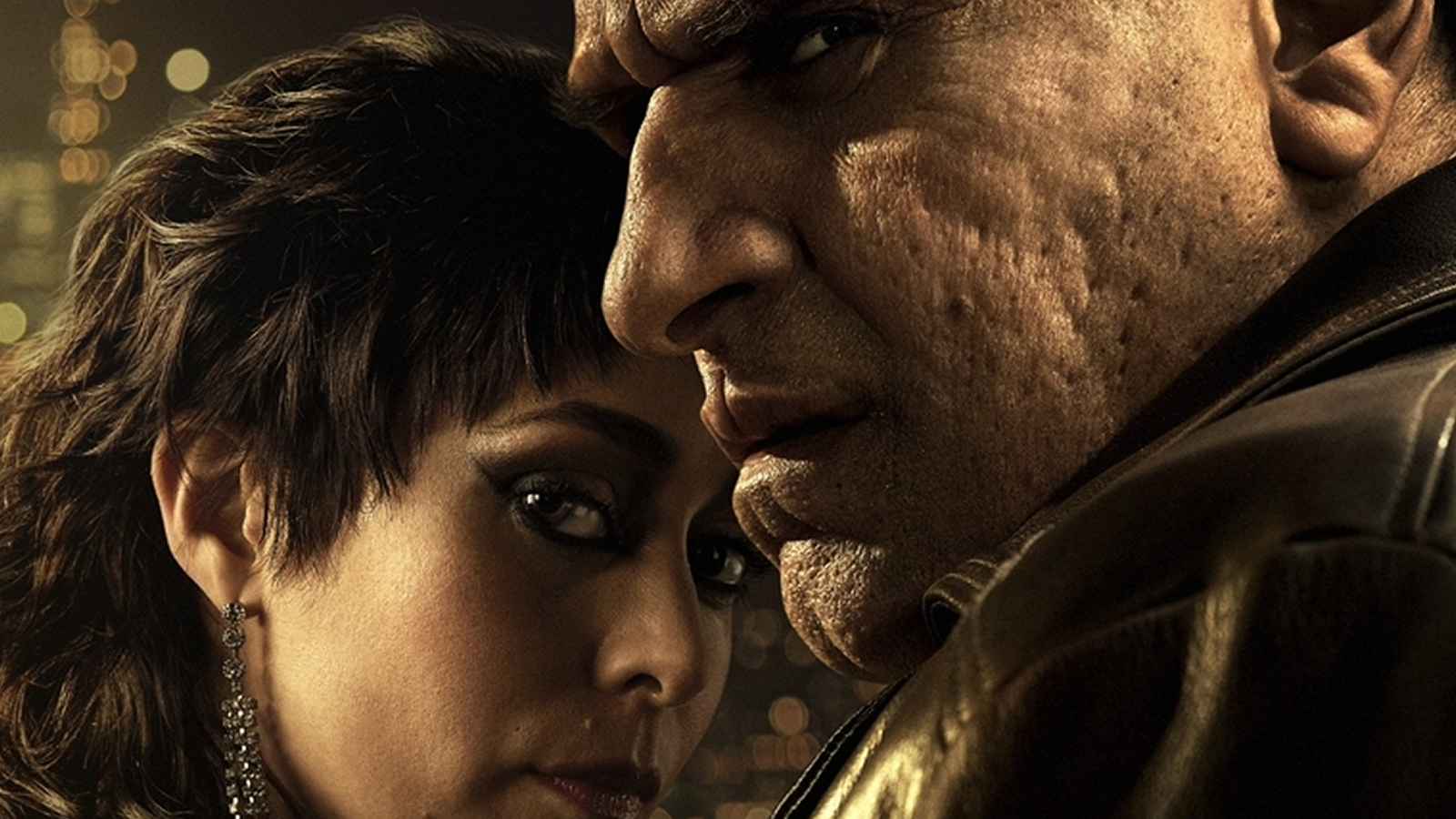 Sofia Falcone and Oz Cobb in cropped key mid-season key art for The Penguin