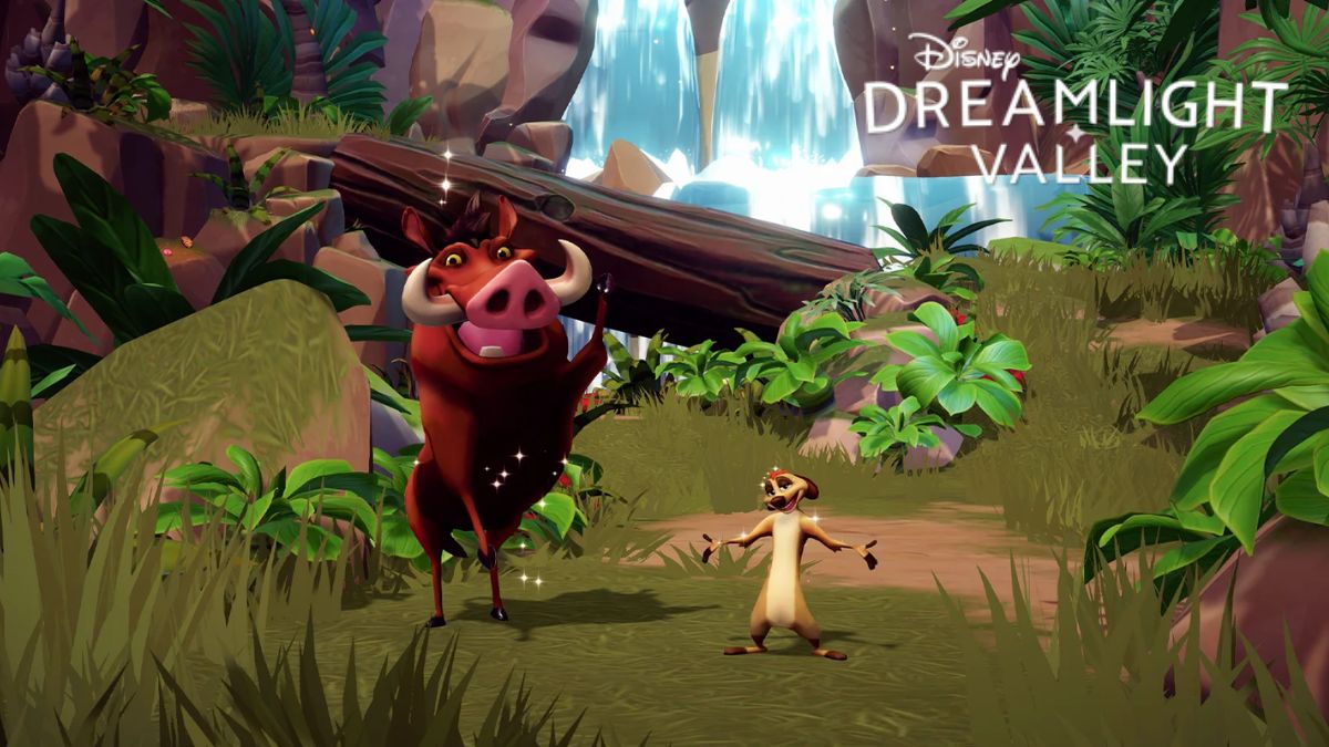 Timon and Pumbaa in Disney Dreamlight Valley