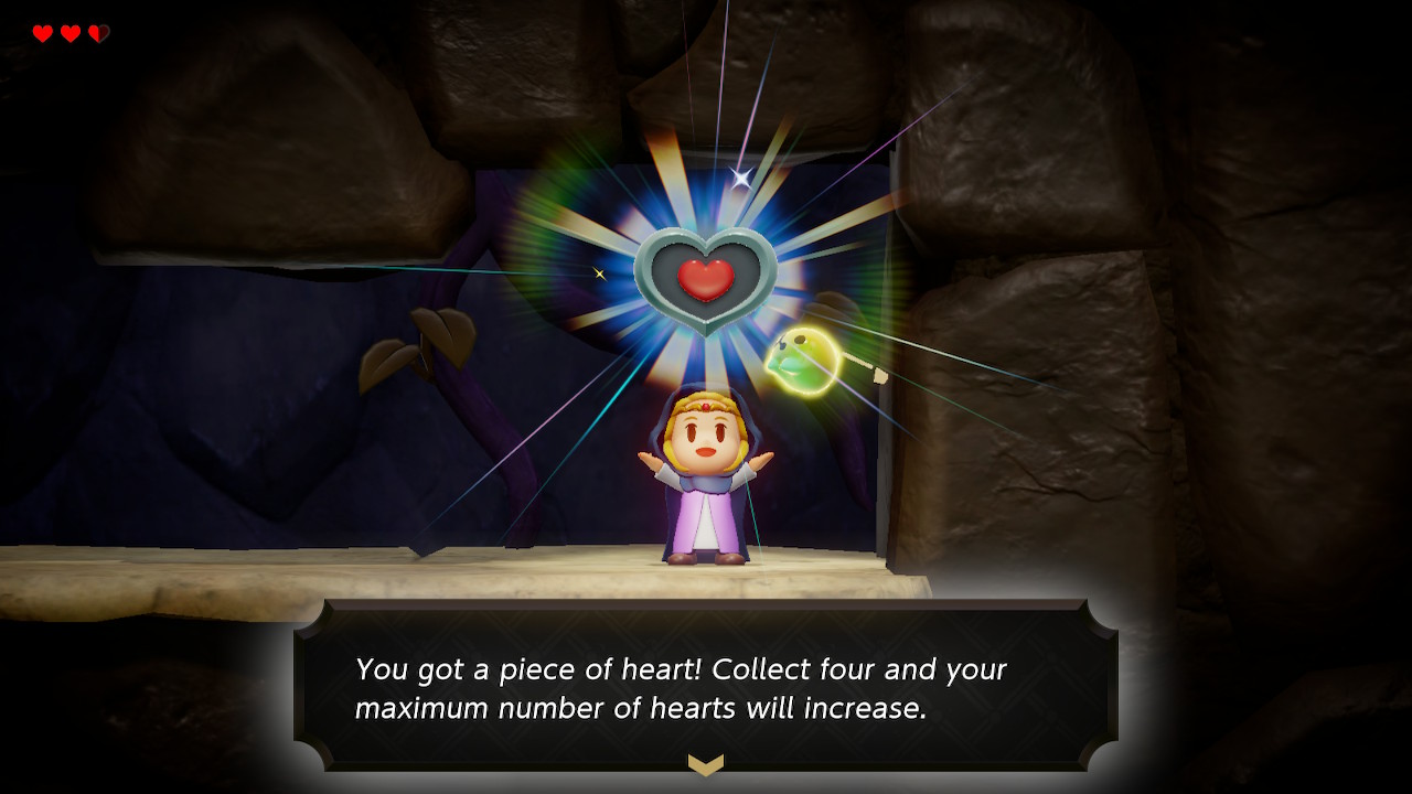 Zelda collects a Heart Piece in The Legend of Zelda: Echoes of Wisdom