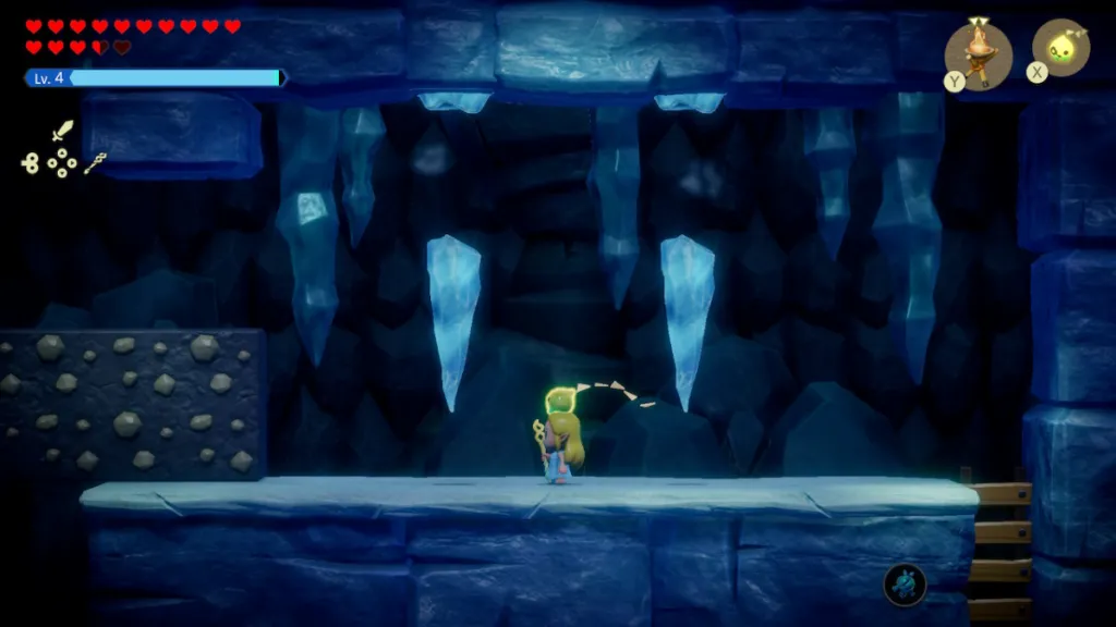 Zelda dodges falling icicles