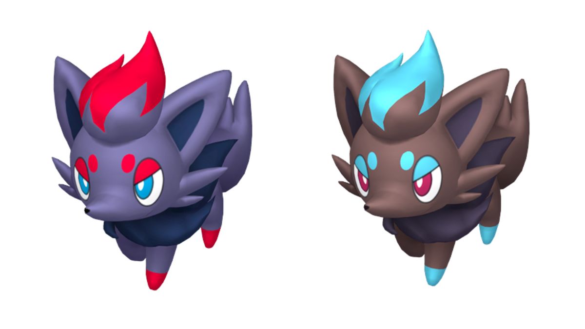 Zorua vs Shiny Zorua side by side comparison