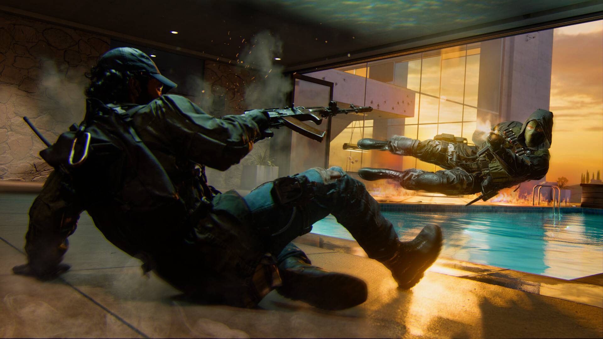 A player diving into a pool in Black Ops 6.