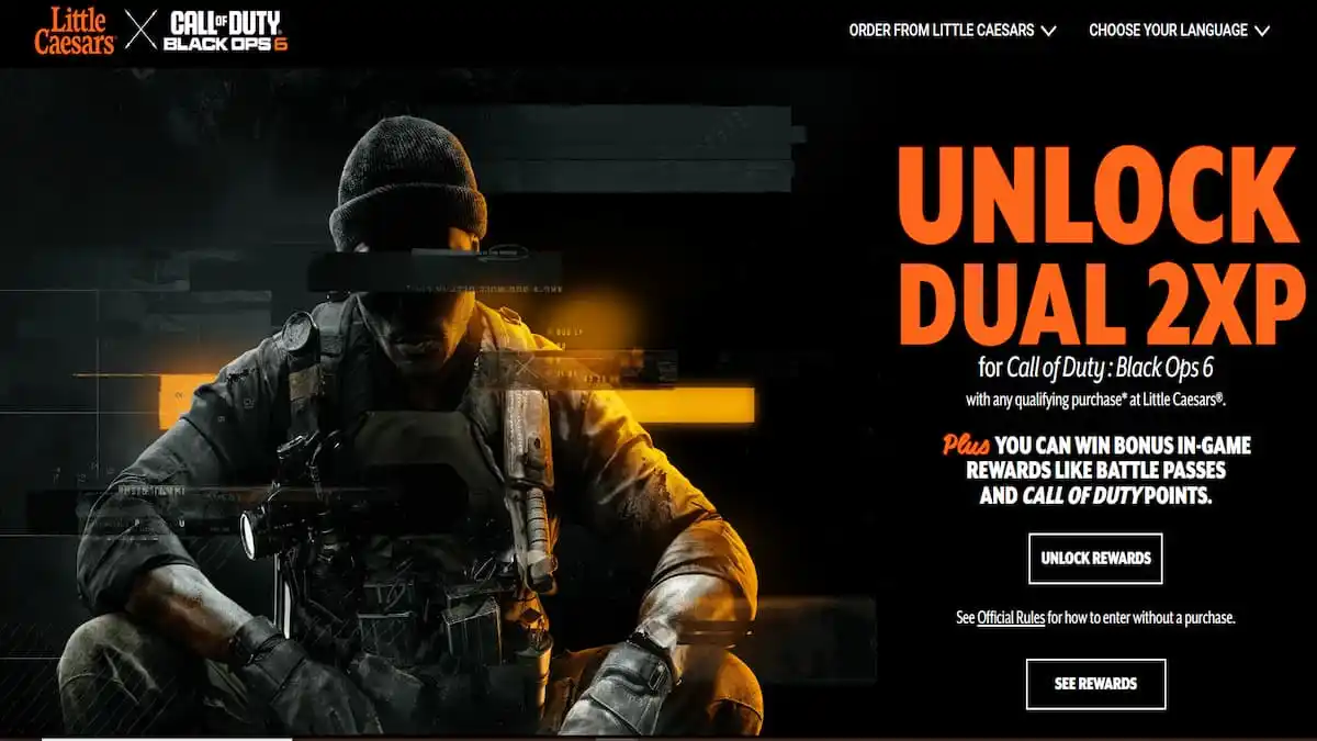 Screenshot of the website where you can redeem promo codes for Call of Duty Black Ops 6. 