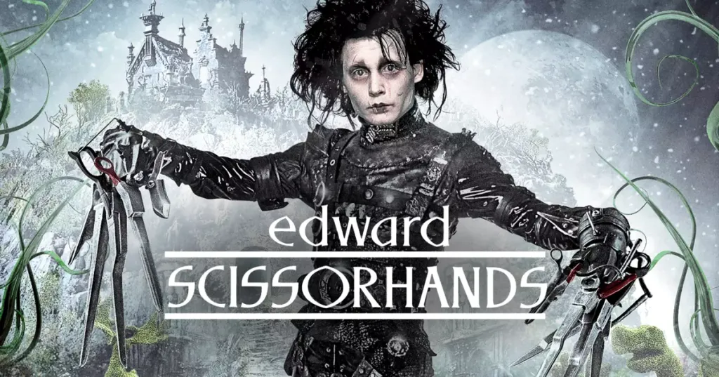 Edward Scissorhands Hulu Poster as part of an article about the best TIm Burton movies.