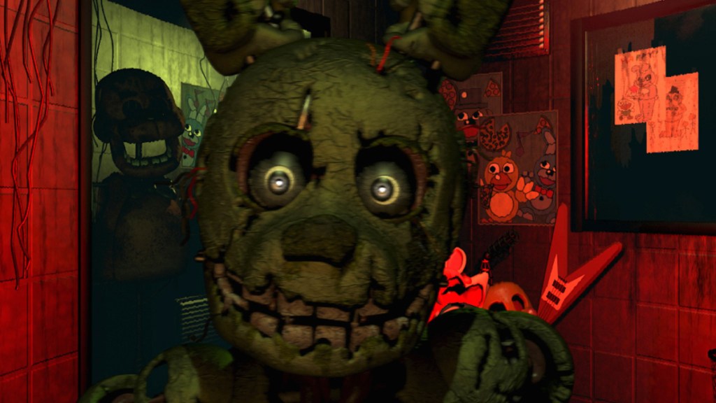 Five Nights at Freddy's 3, an animatronic looking right at the player. 