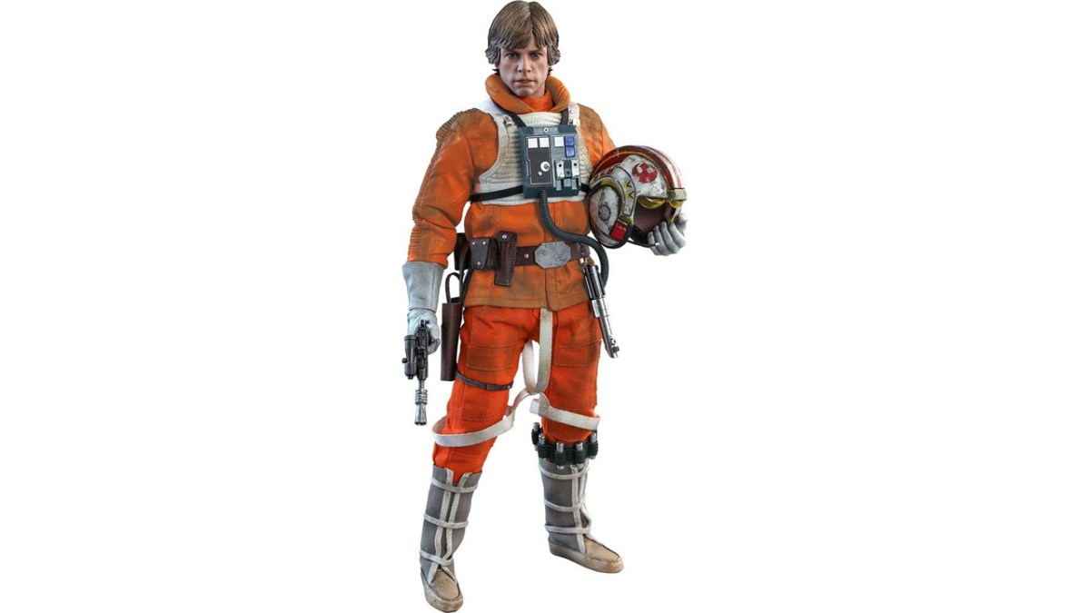 A Hot Toys Luke Skywalker Snowspeeder pilot model. 