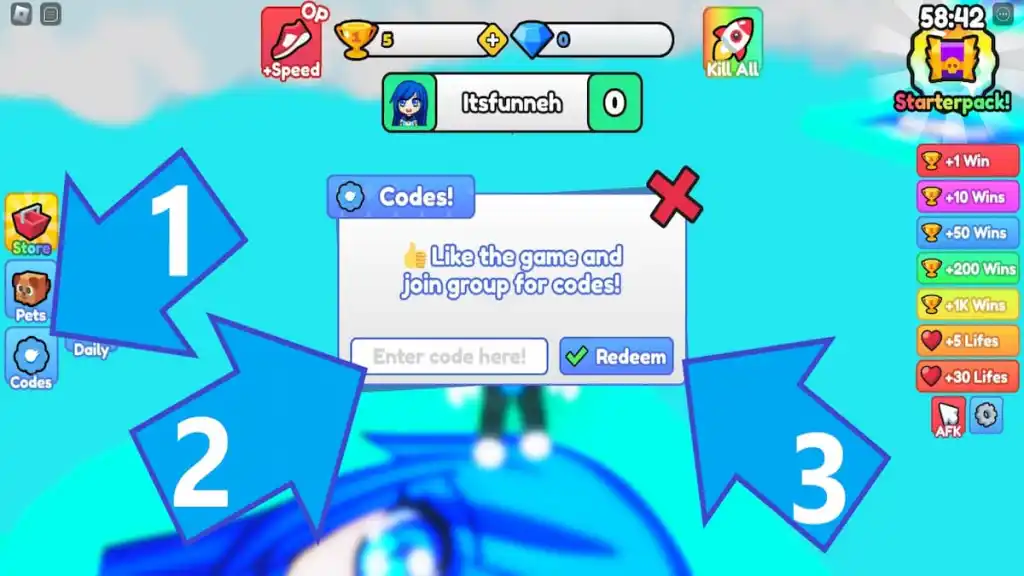 How to redeem codes in Logo Block Race.