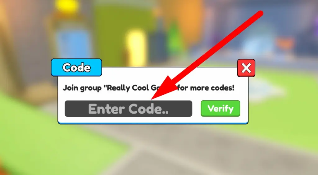 How to redeem Weapon Warrior Simulator codes, step 3