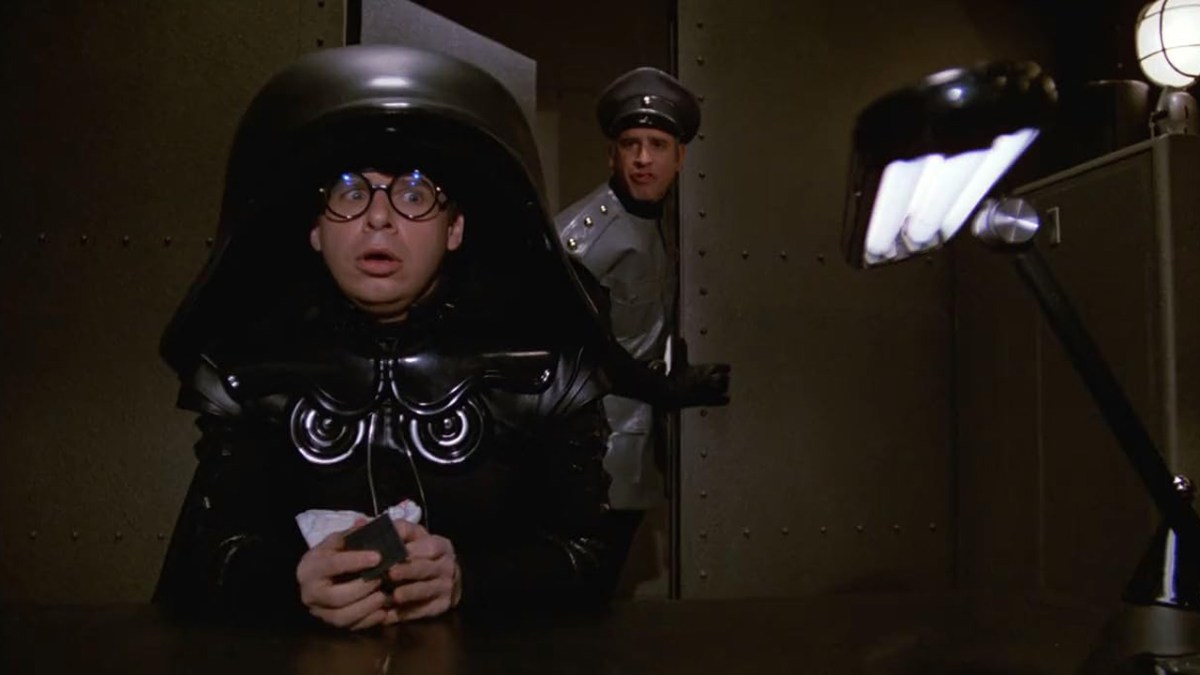 Actor Rick Moranis, as Dark Helmet in Spaceballs