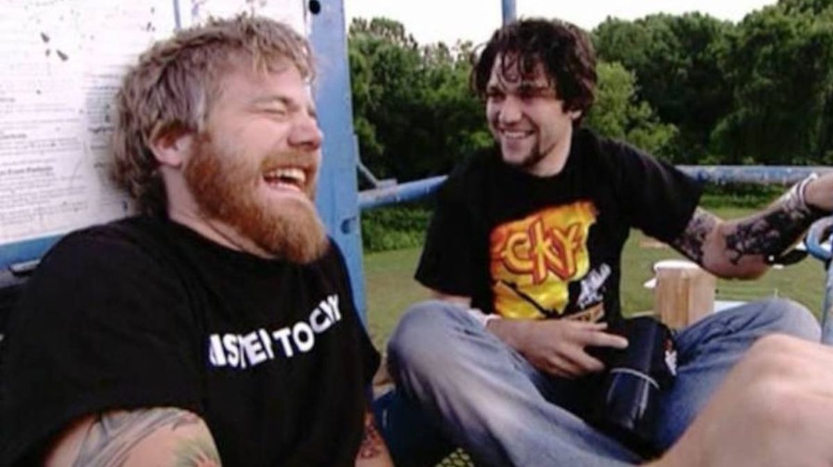 Ryan Dunn and Bam from Jackass.