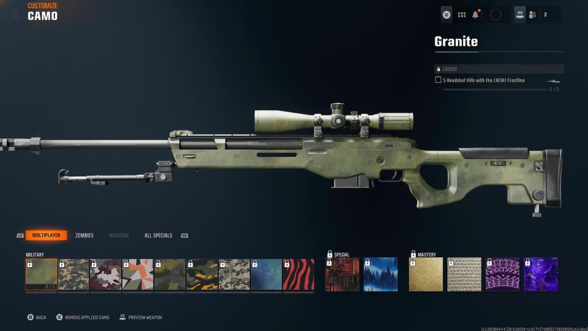 Sniper Rifle camo challenges