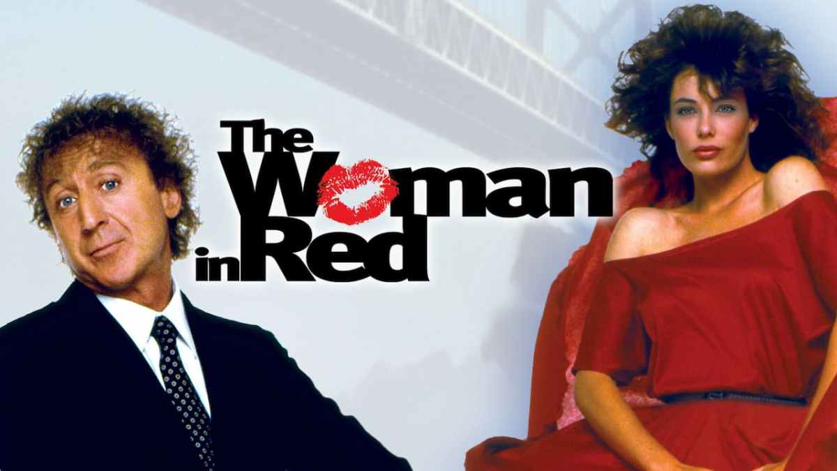 A poster for The Woman in Red, starring Kelly LeBrock as part of an article about '80s movie stars.