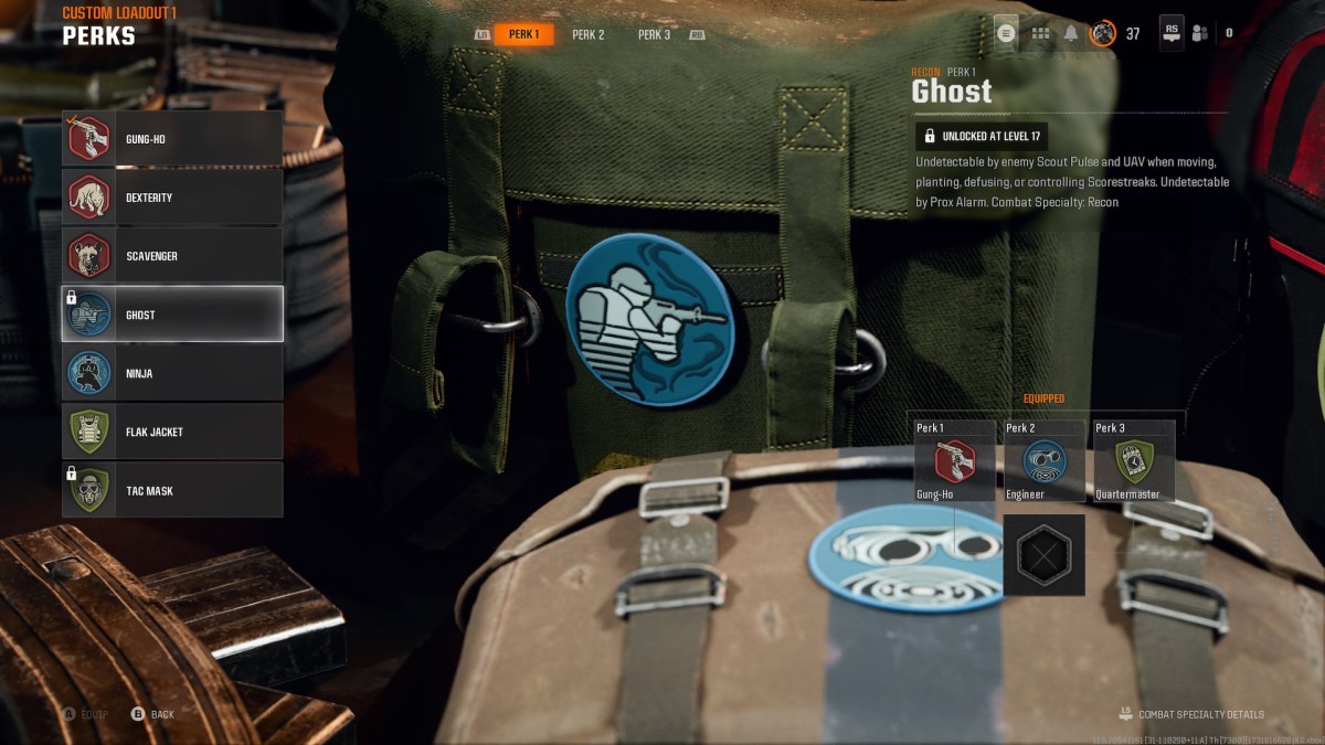 The Ghost Perk locked in Black Ops 6.