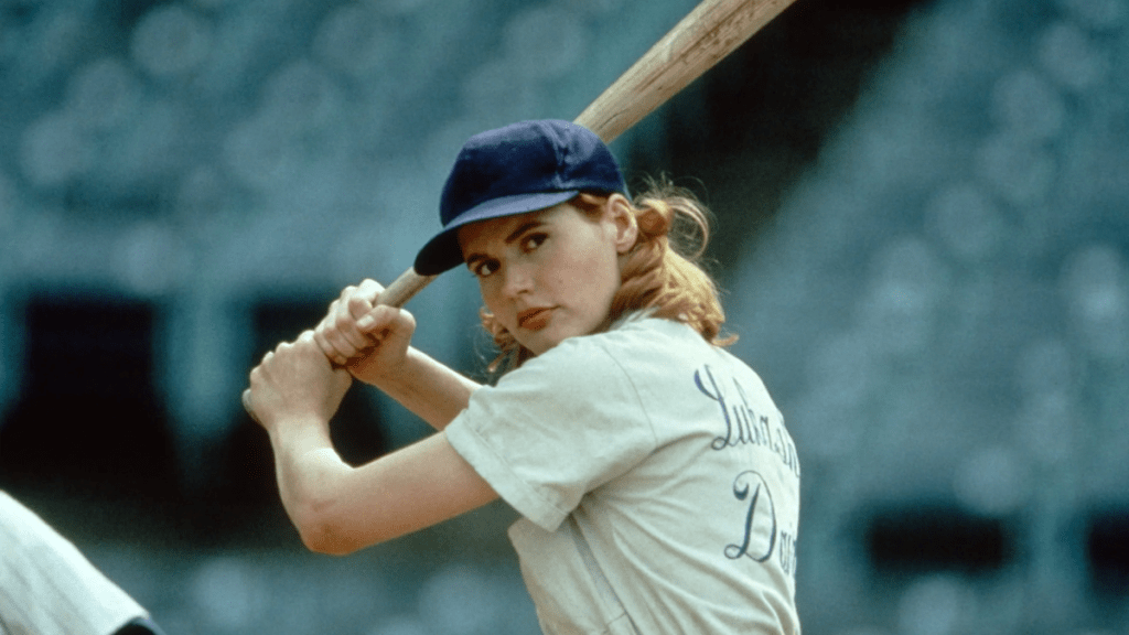 Geena Davis in A League Of Their Own in an article about 90s Stars you never see anymore