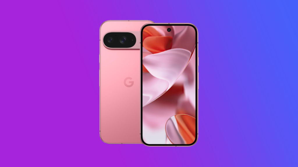 Google Pixel 9 SmartPone on a purple gradient, black firday smartphone deal