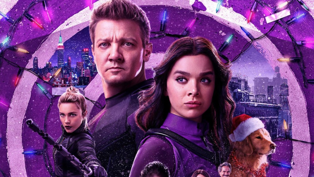 Key art for Hawkeye featuring several core cast members