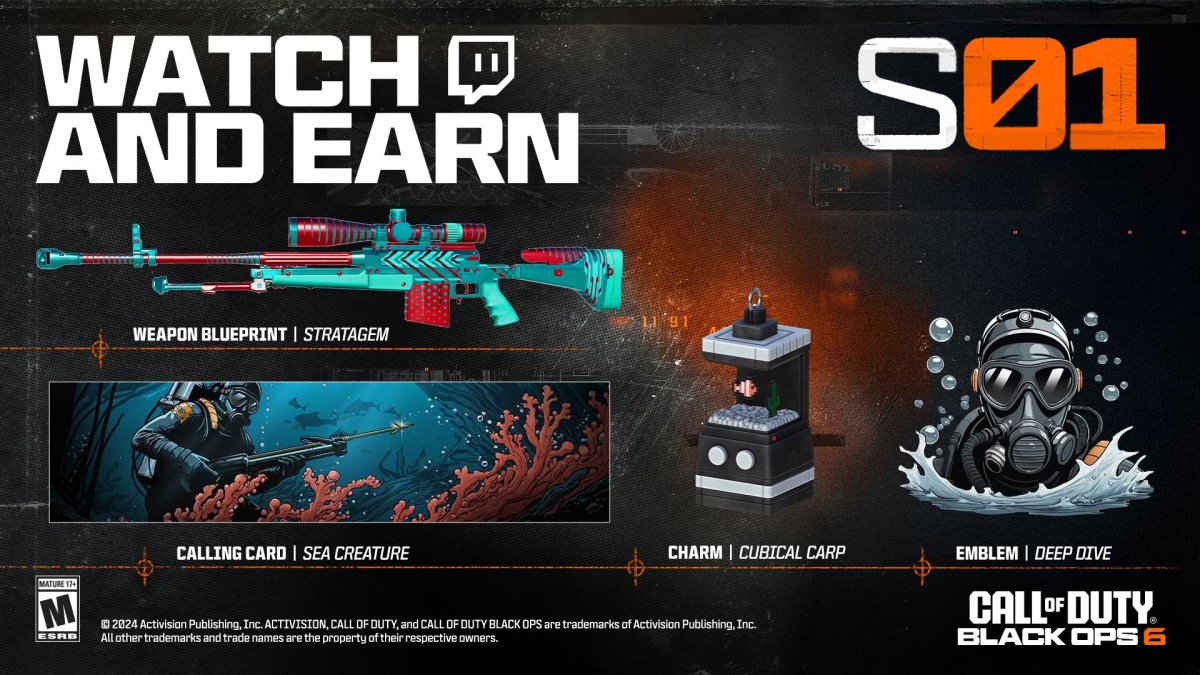 Black Ops 6 Season 1 Twitch Drop rewards.