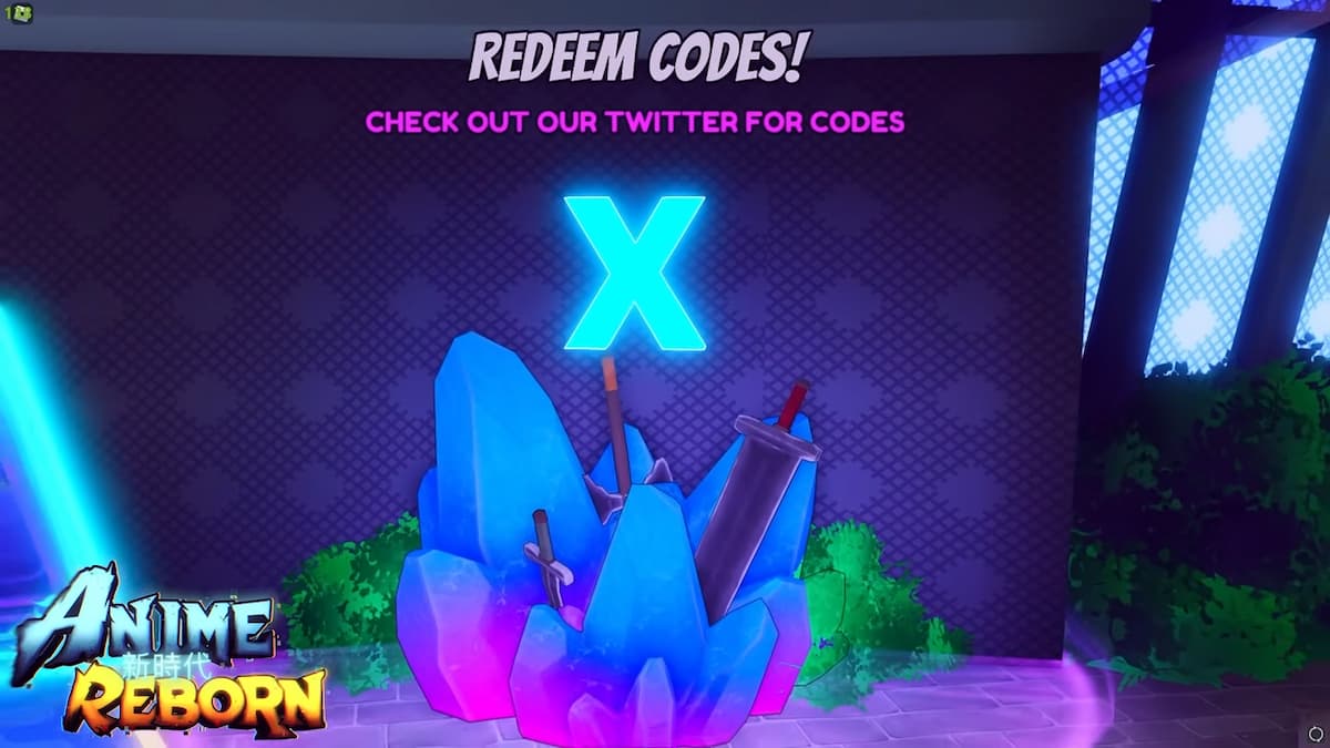 Screenshot of the code redemption system in Anime Reborn.