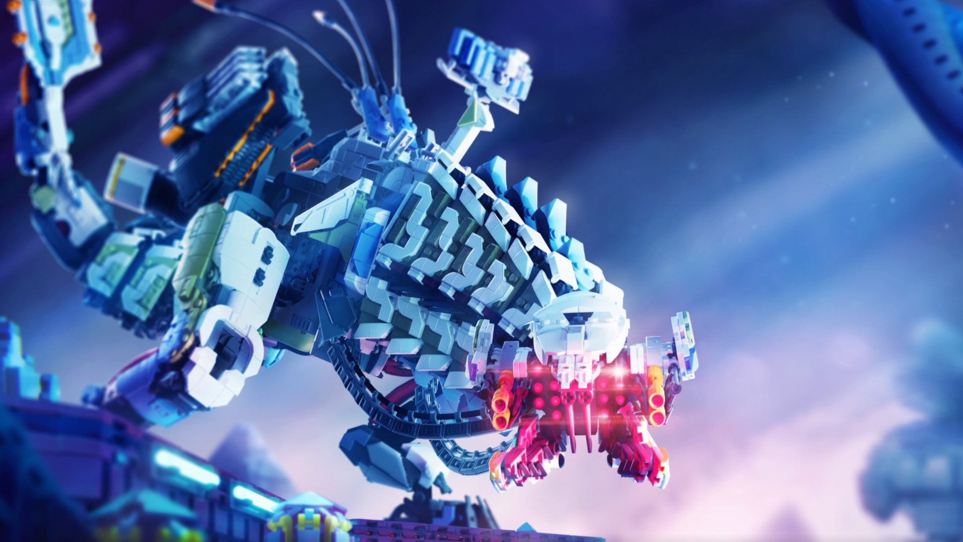 a thunderjaw machine loading screen from lego horizon adventures