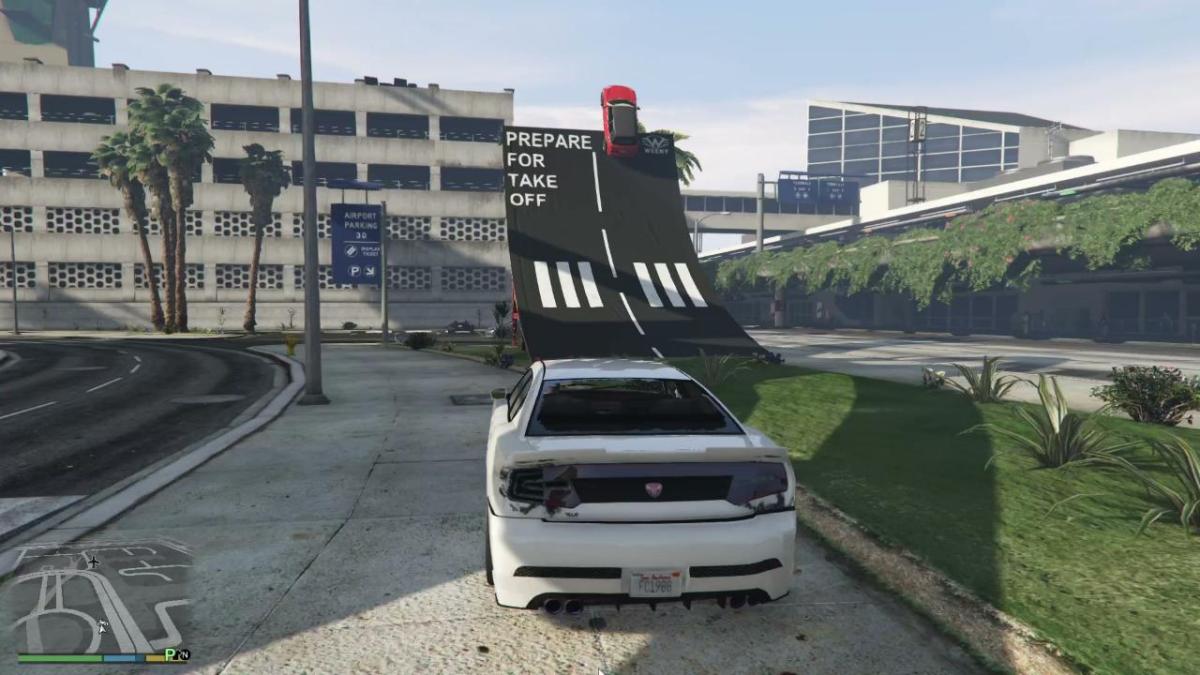 An image showing the position of a ramp in GTA 5