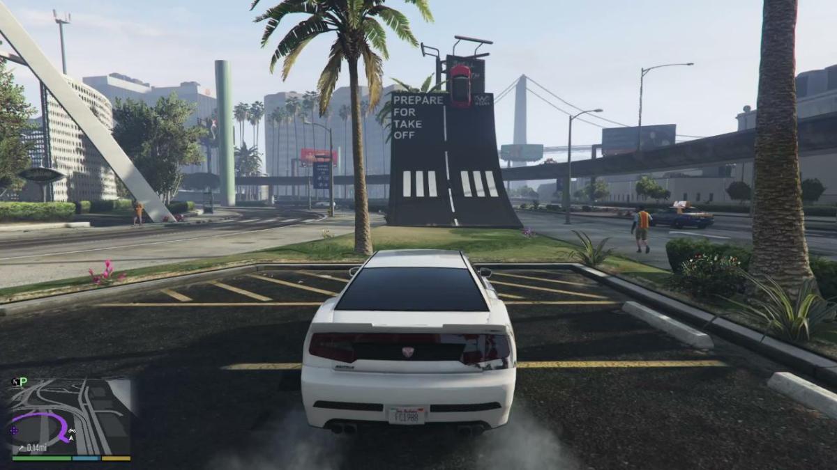 An image showing the position of a ramp in GTA 5