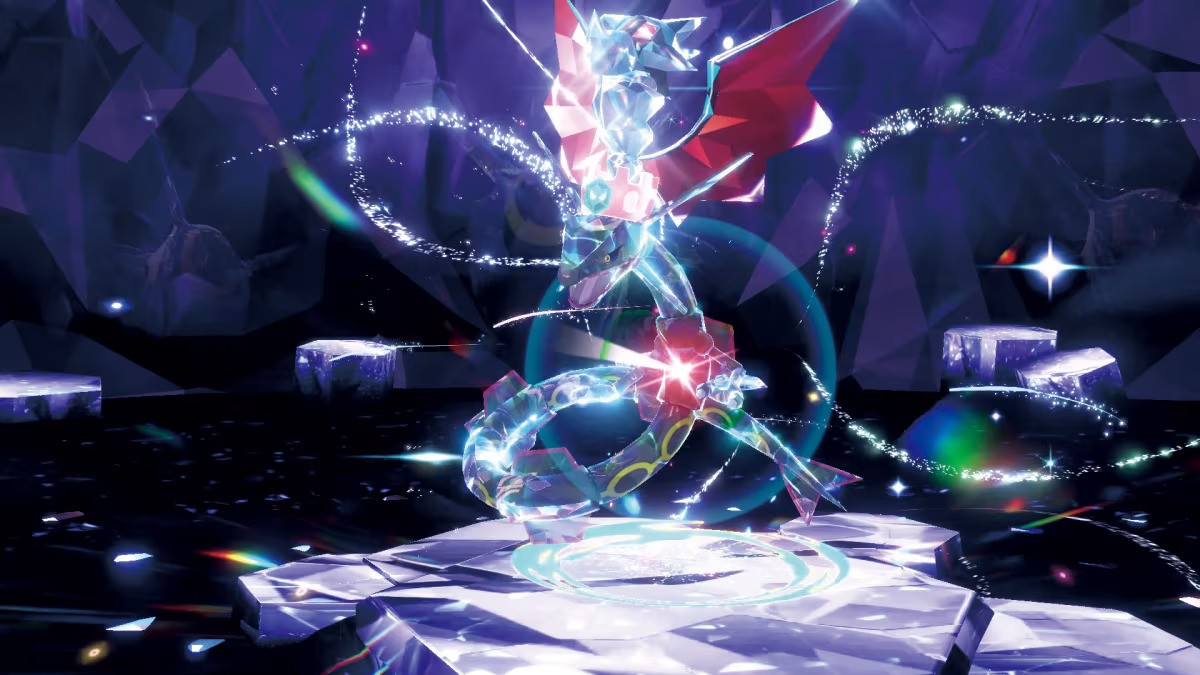 The Shiny Rayquaza Tera Raid in Pokemon Scarlet and Violet.