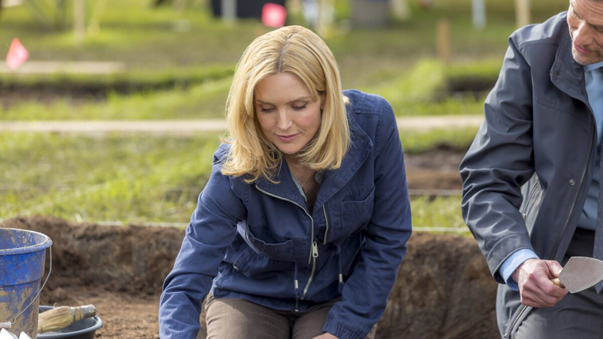 Emma digs into an archaeological site