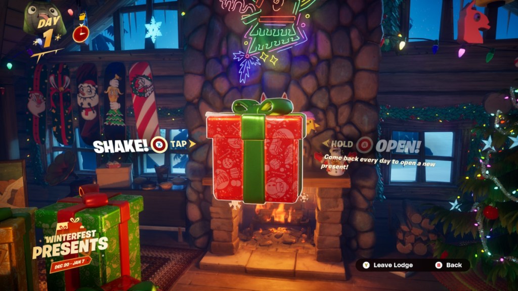 A present that's part of Fortnite Winterfest 2024.