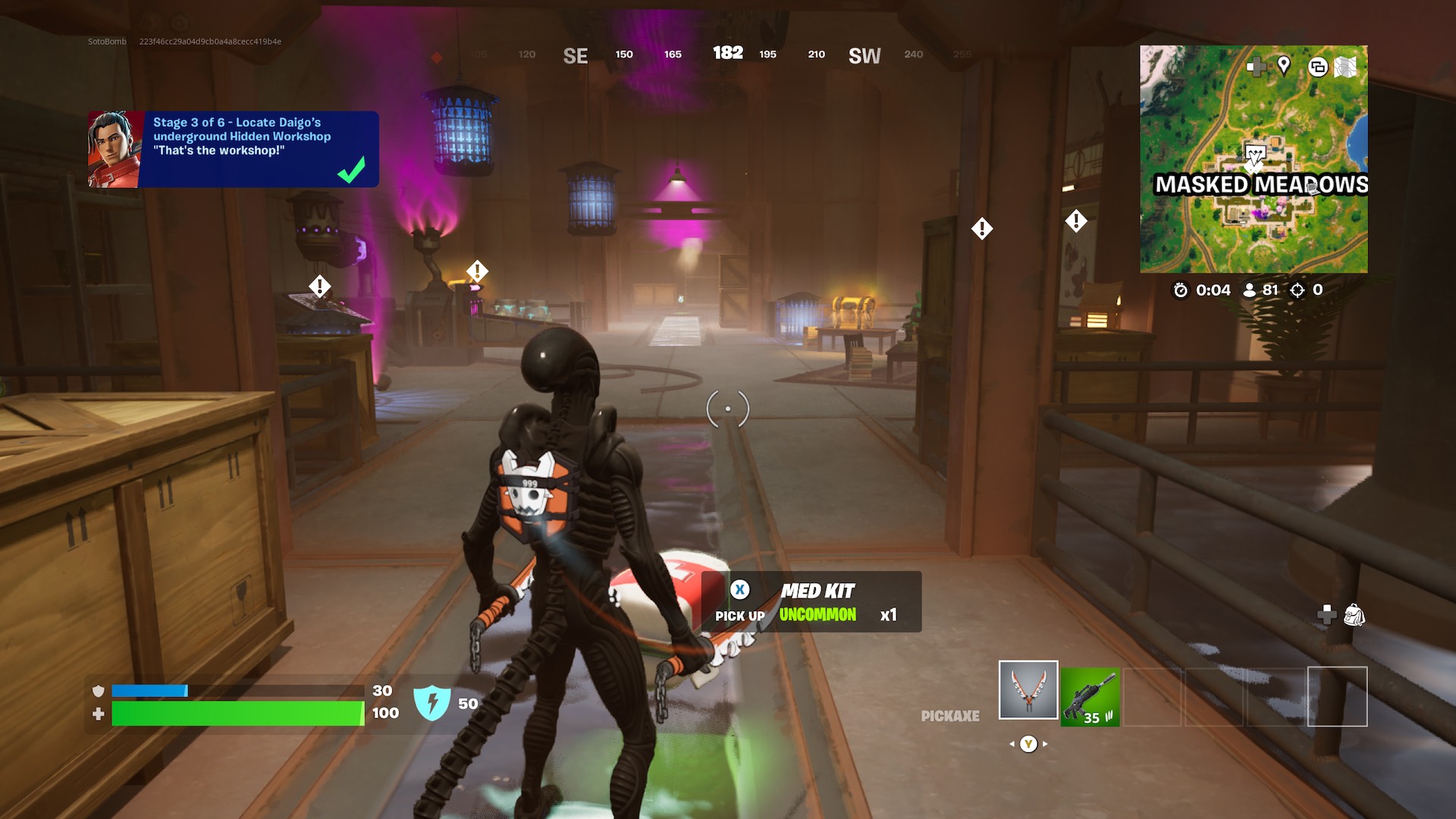 Daigo's hidden workshop in Fortnite.