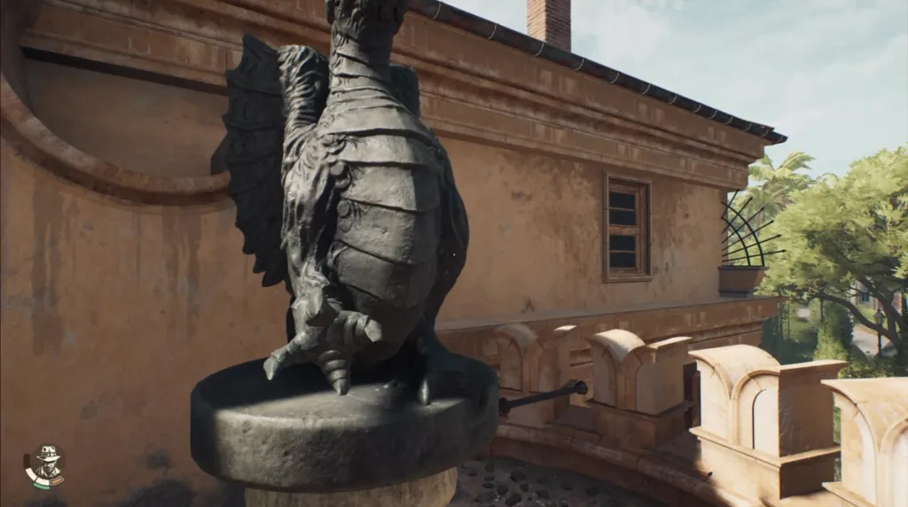 The Dragon Statue that is a part of the Fountain of Confession Puzzle in Indiana Jones and the Great Circle