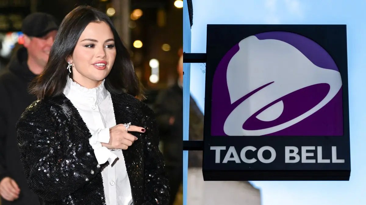 Selena Gomez and Taco Bell sign