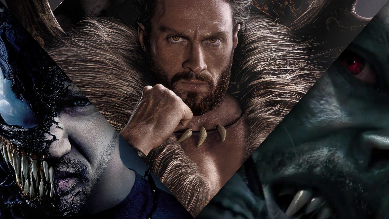 A custom header for The Escapist combining key art for Venom, Kraven the Hunter, and Morbius