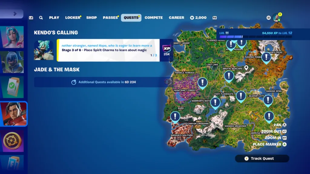 Spirit Charm map in Fortnite.