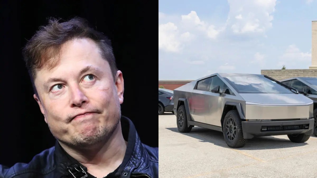 Elon Musk and a Cybertruck