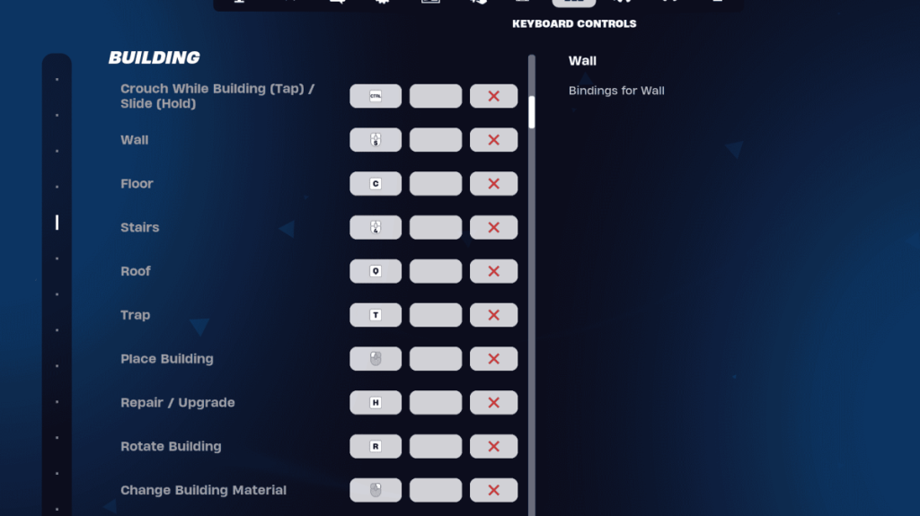 Fortnite best building keybinds
