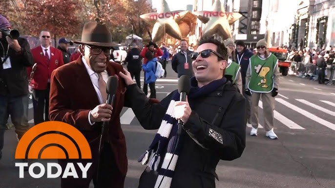 Jimmy Fallon with Al Roker for the Today Show on NBC Thanksgiving Day Parade